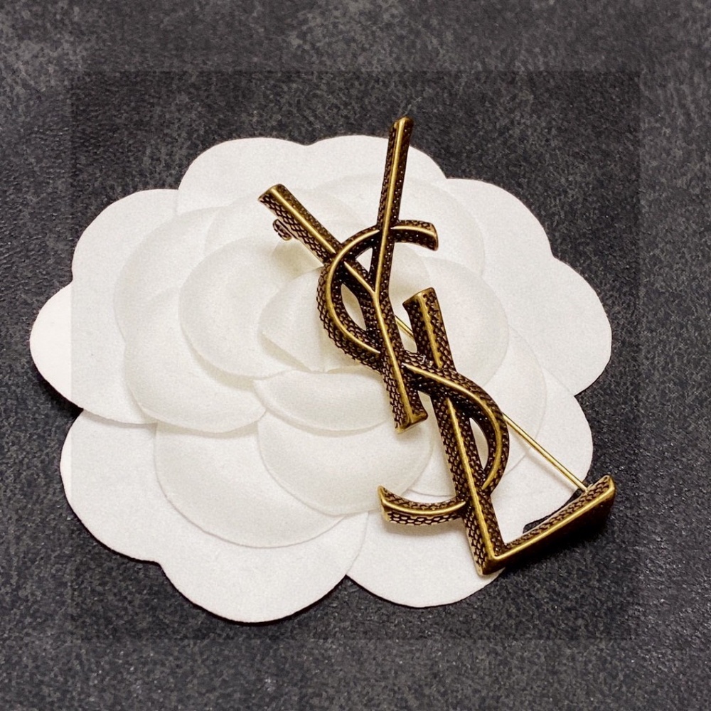 Saint Laurent Paris Bronze Brooch - Picture 7 of 7